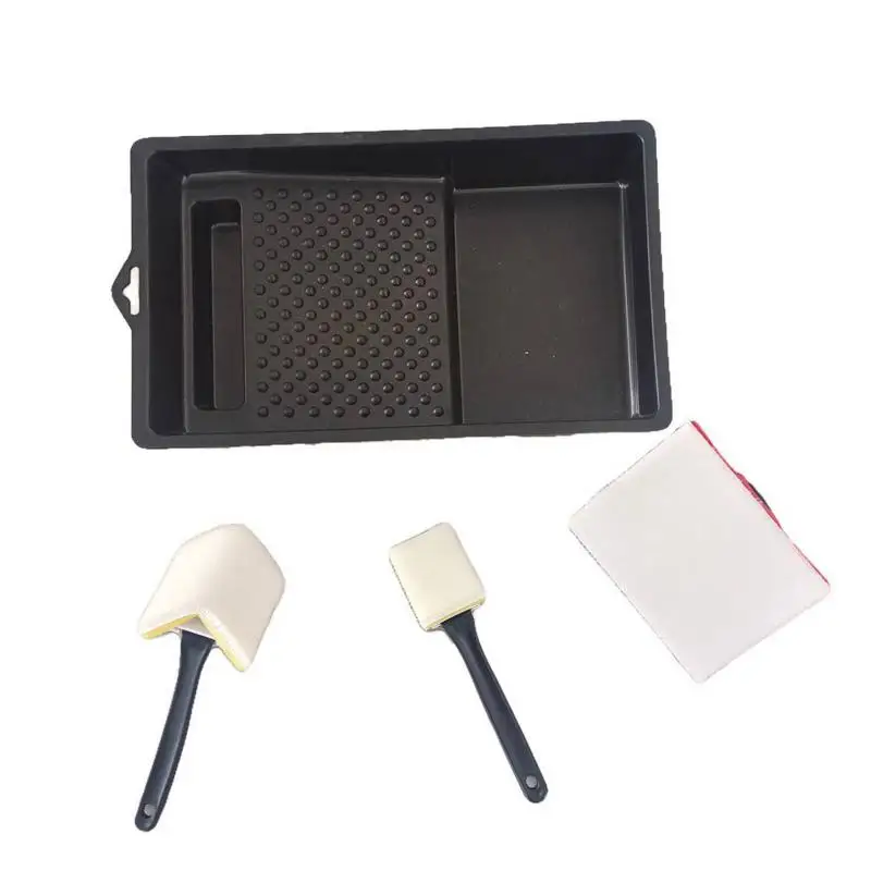 4pcs Paint Edger เครื่องมือมุมขนาดเล็กจิตรกรรมเครื่องมือขอบจิตรกร Touch-up Pad ปฏิบัติสีตัดขอบเครื่องมือ