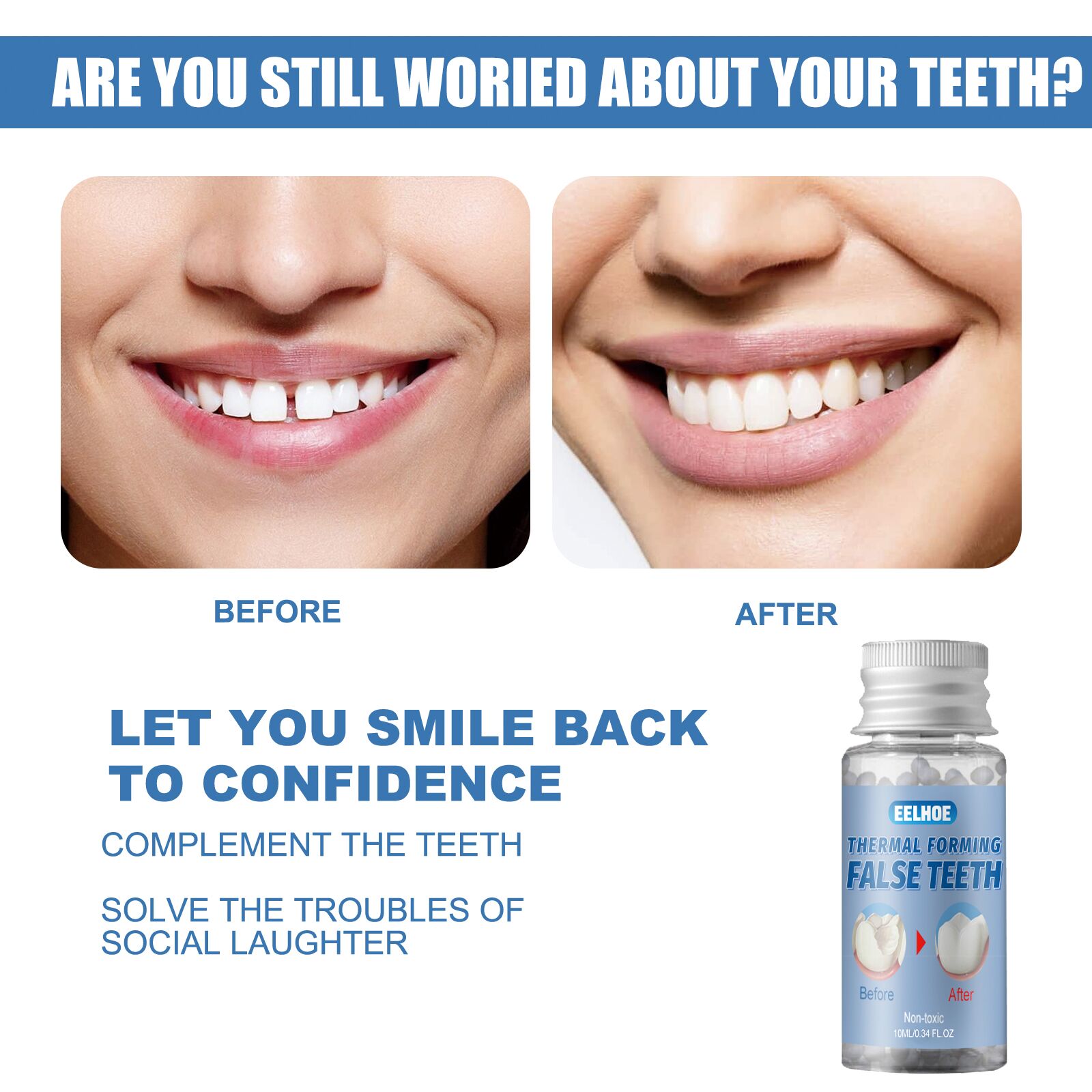 ชั่วคราวเรซิ่นฟันซ่อมกาว Shapeable ฟันช่องว่างฟันปลอมกาวแข็งบรรจุกาวฟันปลอมอุปกรณ์ทันตกรรมเครื่องมือ