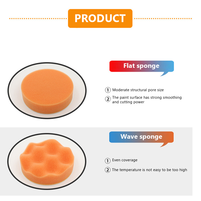 SEAMETAL 6 ชิ้นแผ่นขัดรถยนต์แผ่นฟองน้ํา Pads Kit Auto Detailing Waxing ภาษาโปลิชคําเครื่องบัฟเฟอร์ฟองน้ําลบรอยขีดข่วน Wax Pads