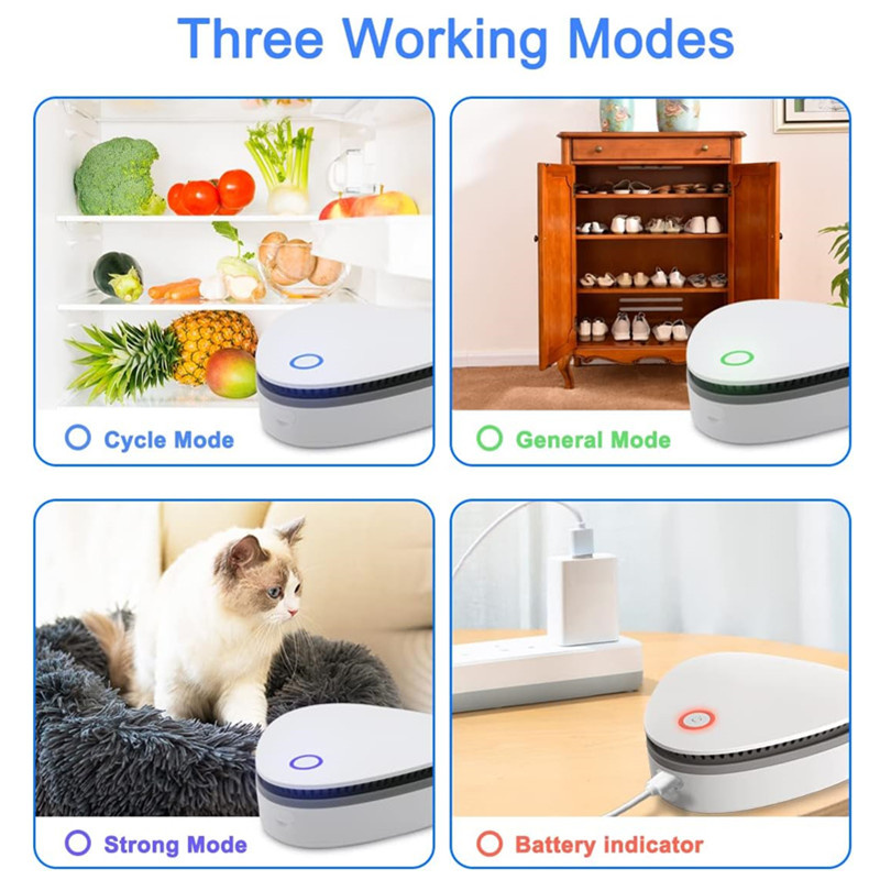 Portable Ozone Generator Sterilizer Air Purifier Ozon Electric Refrigerator Deodorizer for Fridge Car Pet Toilet Closet