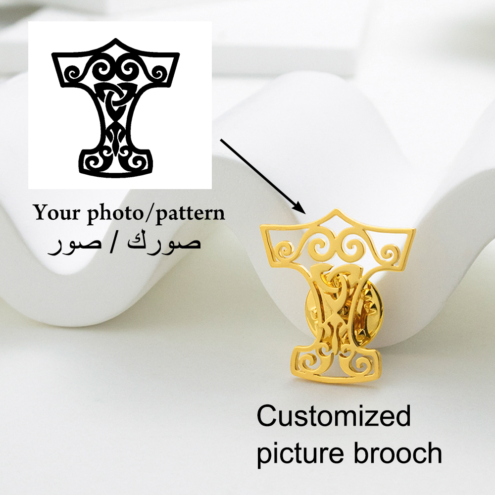 Using images Customizing Personalized Brand Brooches Stainless Steel  Accessories Customized LogosJewelry Family Gifts
