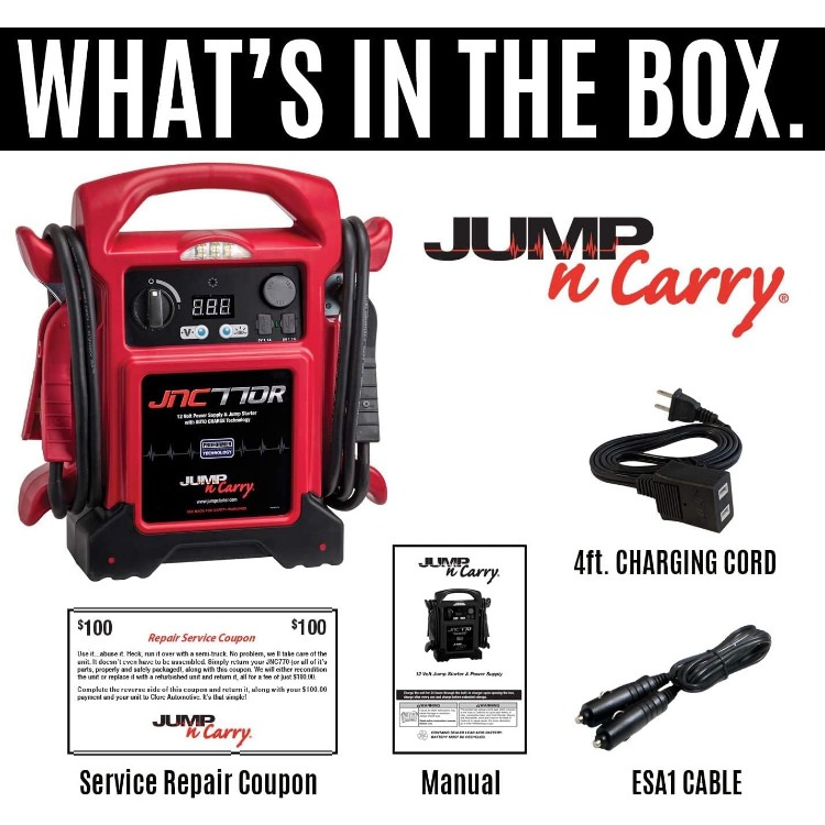 Jump-N-Carry JNC770R 1700 Peak Amp Premium 12 Volt Jump Starter - Red