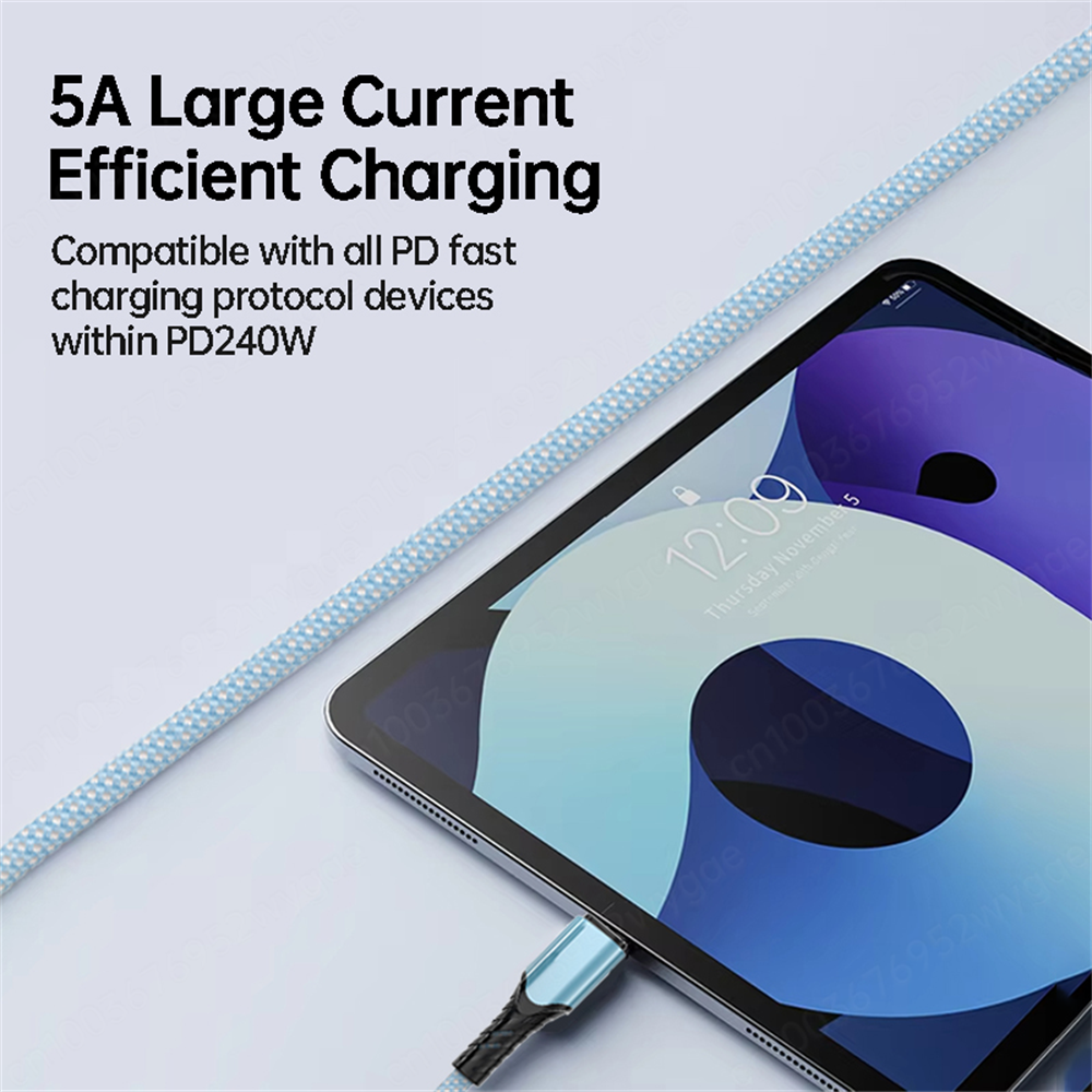 NNBILI Cable USB C de 240W Cable de alimentación QC4.0 para MacBook Samsung iPhone 15 16 Cable USB C a C PD 48V5A Cable tipo C de carga rápida