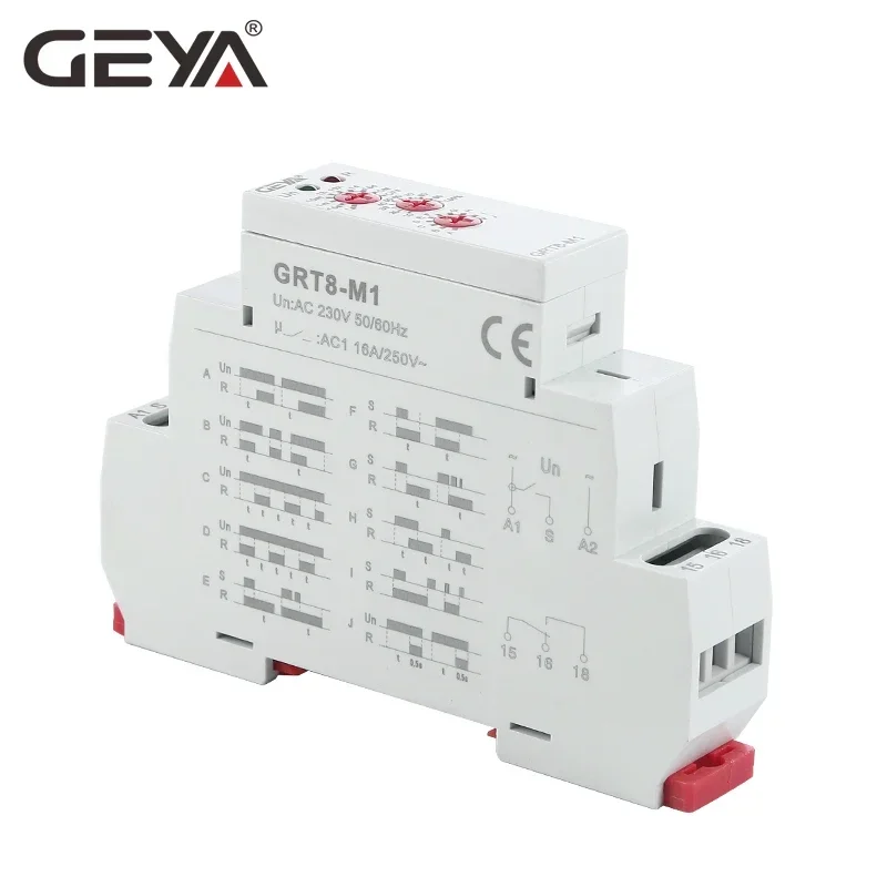 GEYA GRT8-M 16A Многофункциональное реле таймера с 10 функциями выбора AC DC 12 В 24 В 220 В 230 В Реле времени