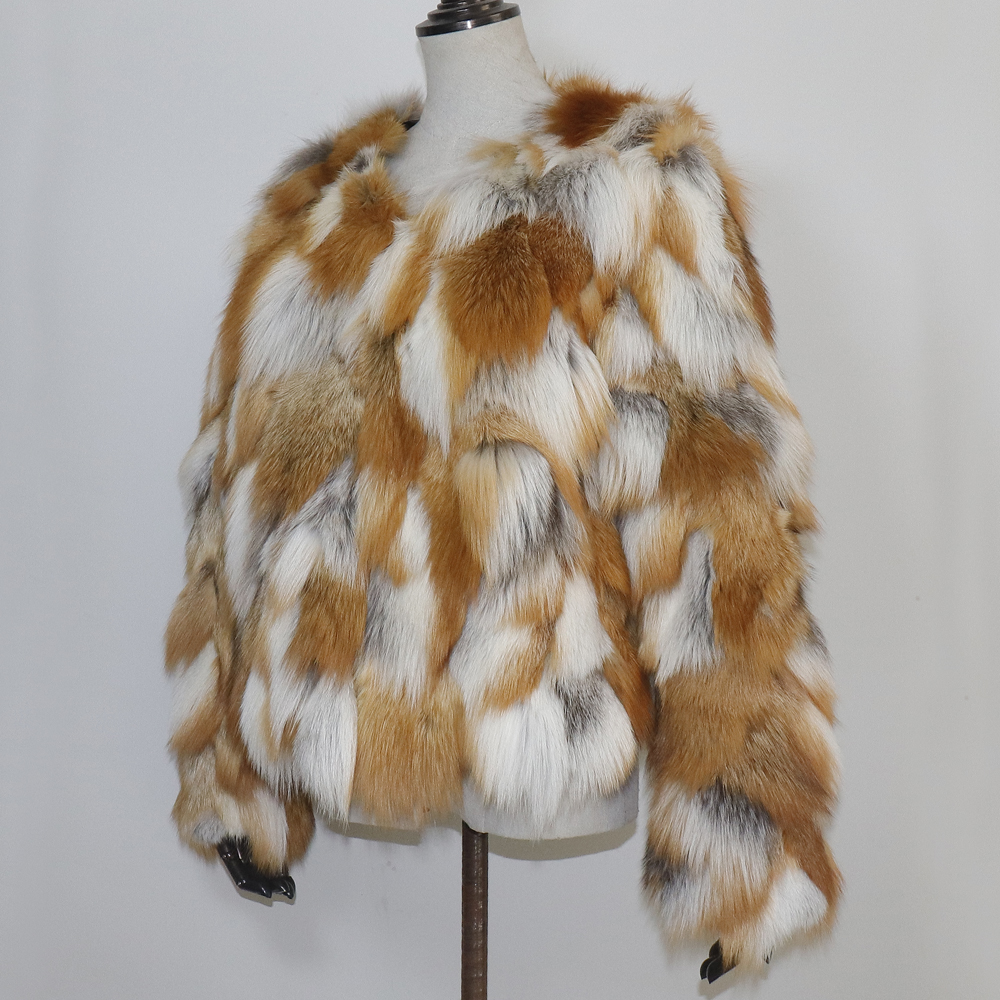 女性のための本物のキツネの毛皮のコート,冬のジャケット,豪華なオーバーコート,ナチュラルレッド,女性のファッション,暖かくて厚いスタイル,100% 本物