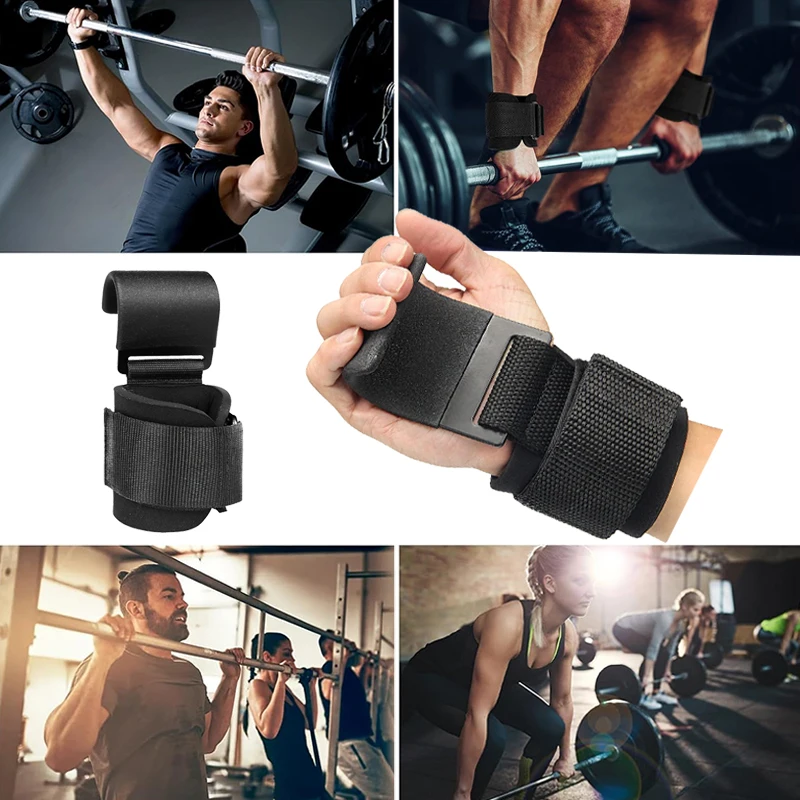1/2Pc Non-Slip Weight Lifting Hookspremium Pair of Straps Weightlifting Deadlift Chin Pull Up and Exercise Fitness Hook Training