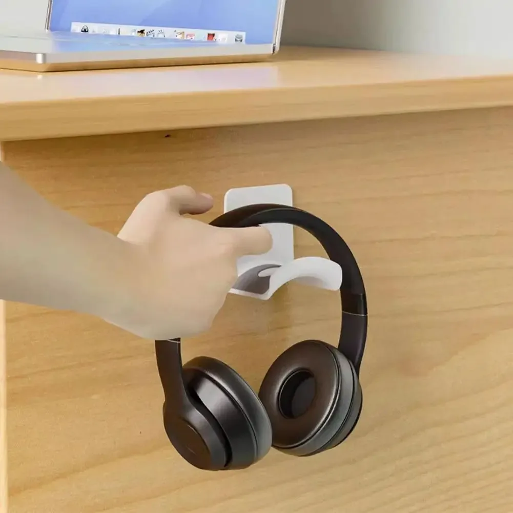 Suporte universal para fone de ouvido, suporte de plástico adesivo para montagem na parede sob a mesa, suporte para fone de ouvido para jogos