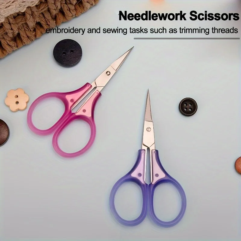Precision Crafted Stationery Scissors with Sharp Stainless Steel Blades and Protective Cover Design for Office School Use