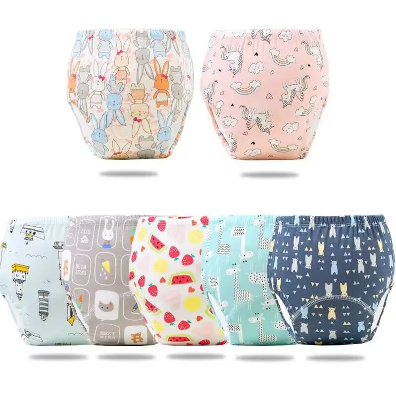 5PC Wasserdichte Wiederverwendbare Baumwolle Baby Training Hosen Infant Shorts Unterwäsche Tuch Baby Windel Windeln Höschen Windel Ändern