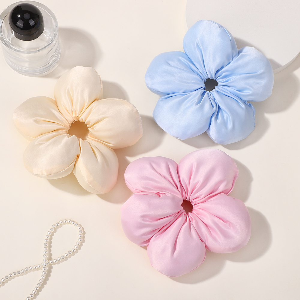 Koreaanse oversized blauwe bloem Chouchou haarbanden dames meisjes trendy ontwerp rubberen elastische haarband vakantie haaraccessoires