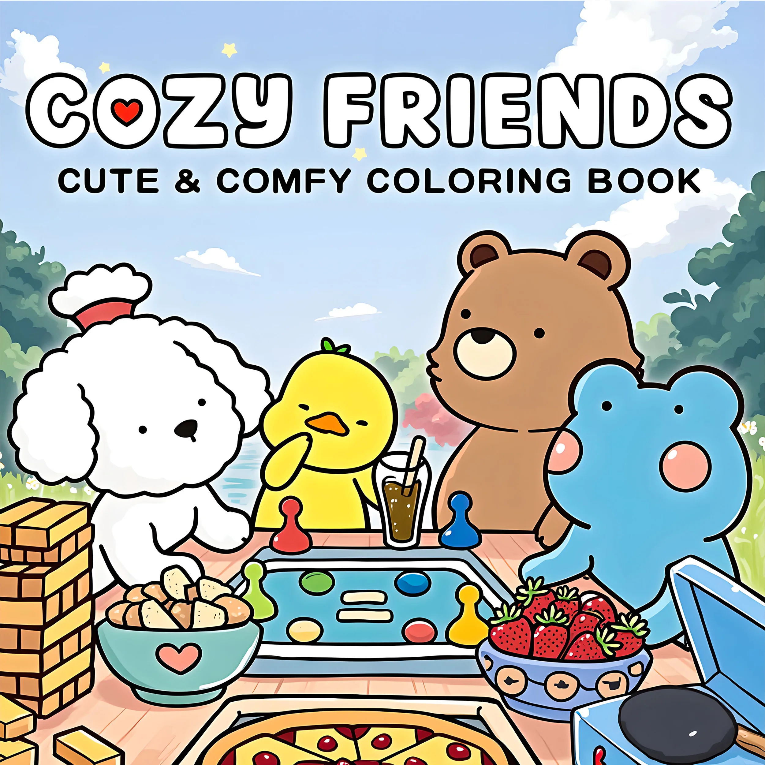 CUCZY FRIENDS: libro da colorare per adulti con graziose attività quotidiane e accoglienti per il relax (colorazione di spazi accoglienti)