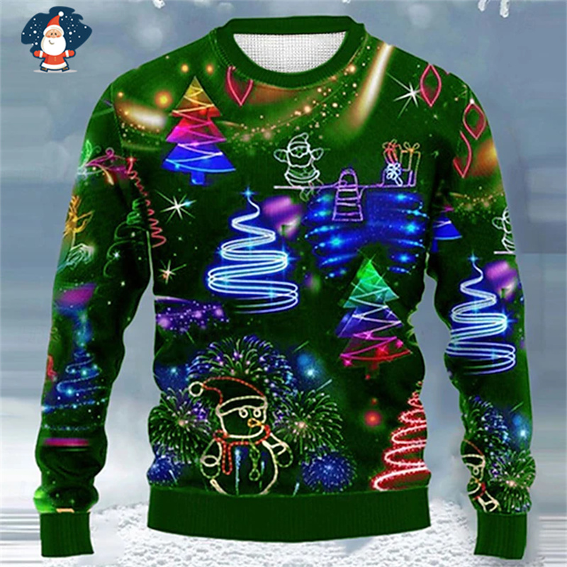 Wesołych Świąt Bluzy Męskie Brzydki Świąteczny Sweter Zabawna Moda Nowość Swetry Damskie Brzydkie Swetry Świąteczne Swetry Mężczyzna