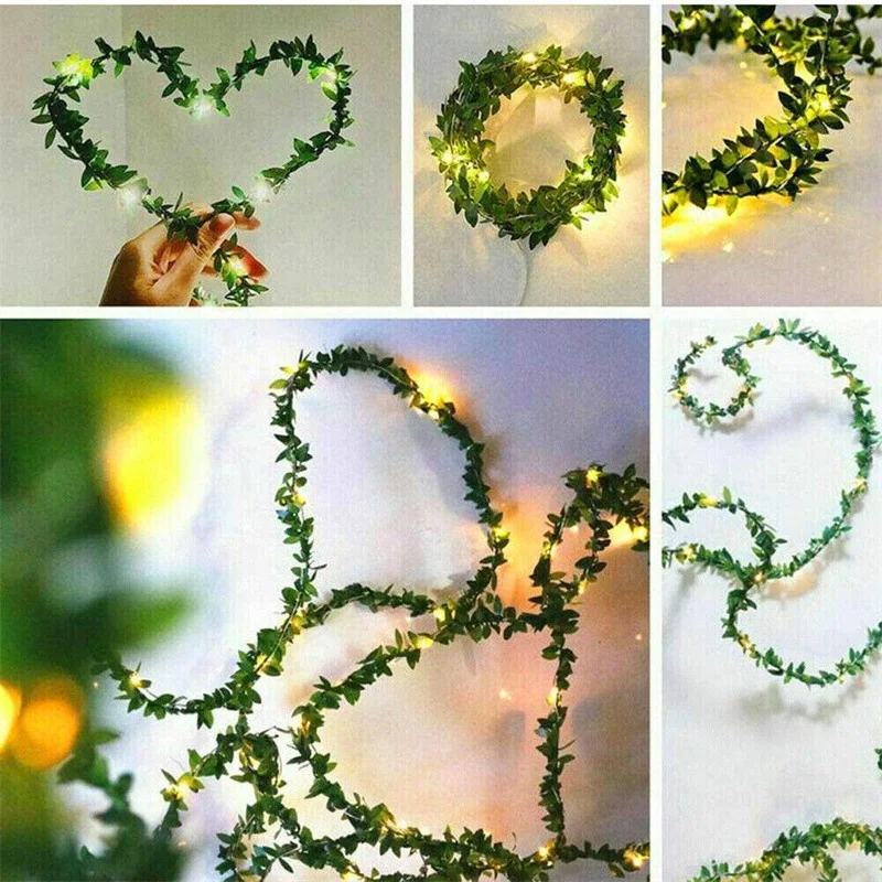 LED String Lights 2M/5M/10M Maple Leaf Wedding Garland Christmas Fairy Light for Home Bedroom Wall Patio Ramadan Decoration 2025