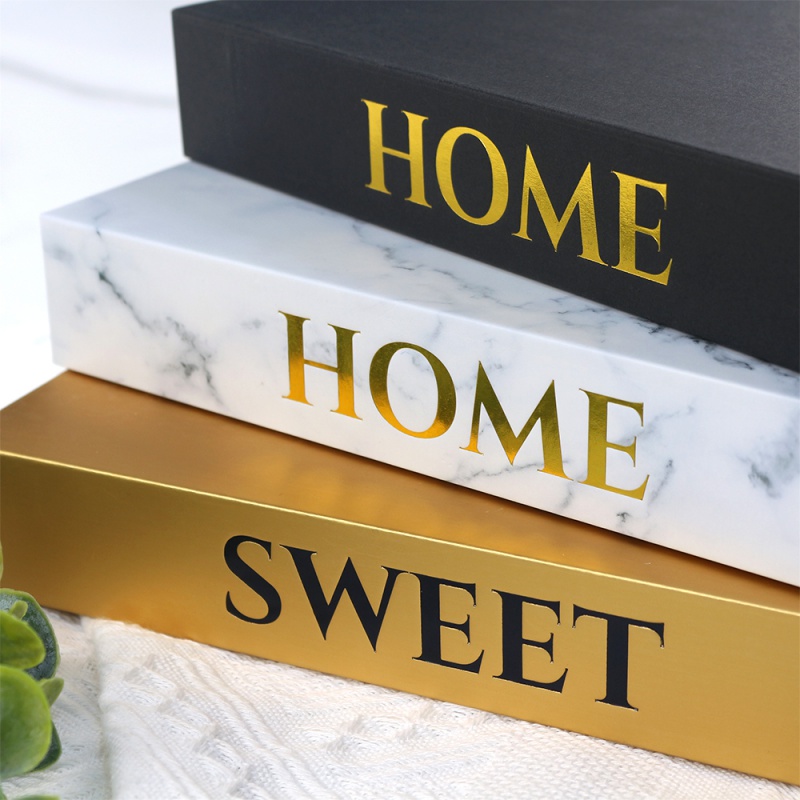 Personalizado Caja de cartón vacía de lujo, decoración para sala de estar, Hotel, Club, decoración del hogar, modelo de cubierta dura plegable, a la moda, en blanco