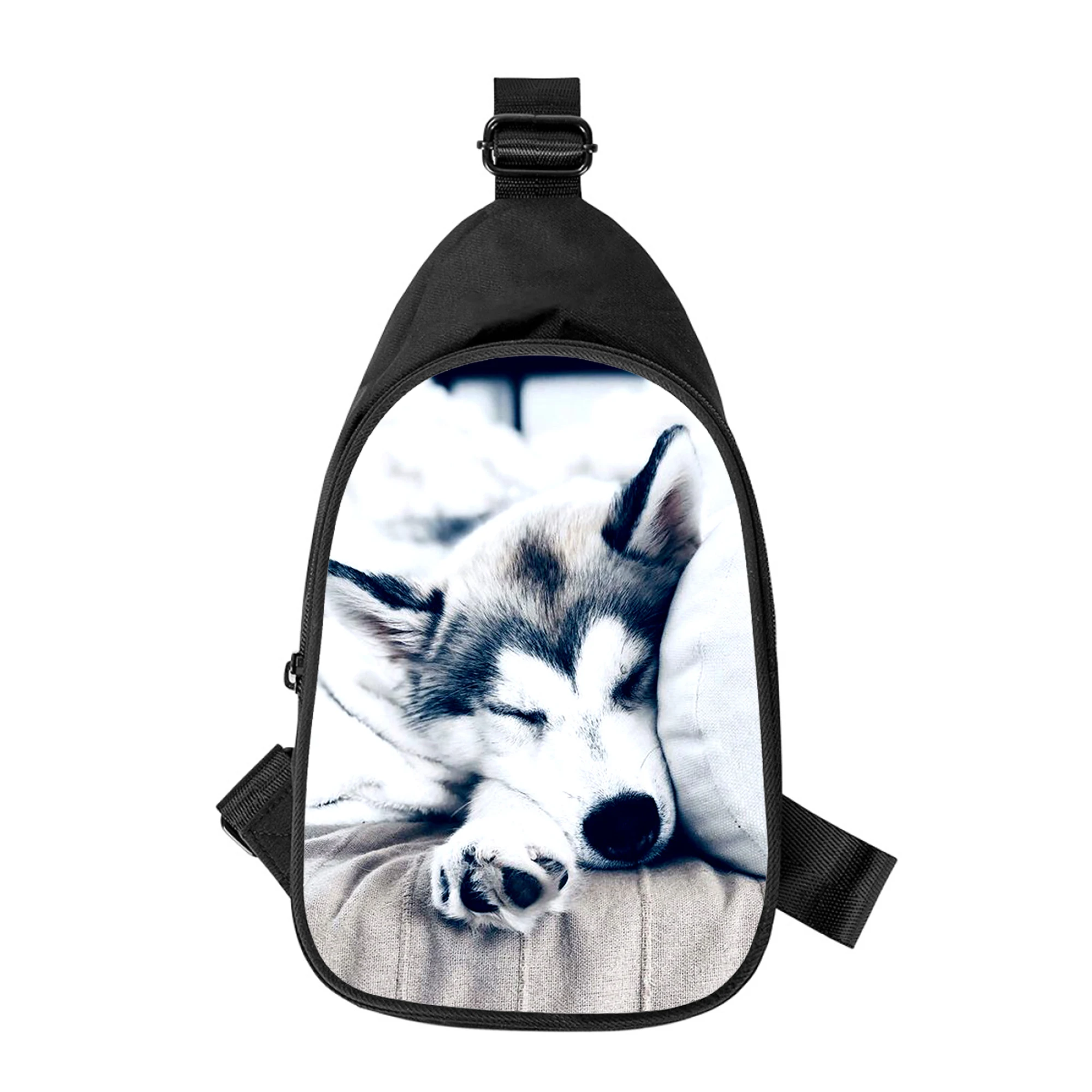 Husky Hund lustig cool 3D-Druck neue Männer Kreuz Brusttasche diagonal Frauen Umhängetasche Ehemann Schule Taille Pack männliche Brust Pack