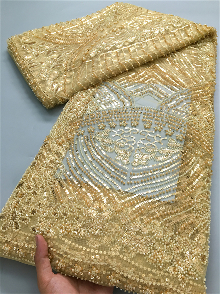 แอฟริกันลูกไม้ Rhinestone ลูกปัดผ้าไนจีเรียภาษาฝรั่งเศสคําผ้าตาข่ายลูกไม้คุณภาพสูง 2025 สําหรับชุดแต่งงานของผู้หญิง, 2.5 หลา 4024