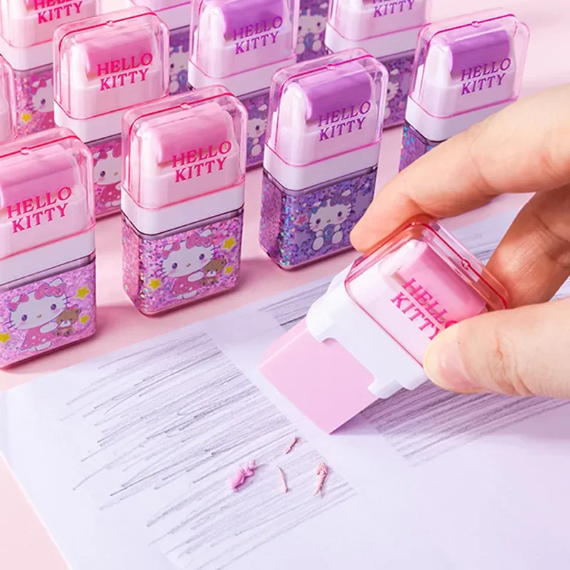 2 pz/set Sanrio Hello Kitty Roller Eraser Cute Creative Writing Correction School Student Office gomme di cancelleria elementare