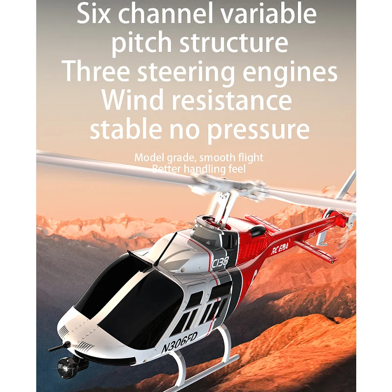 Cpara-Simulation de tarte télécommandée, BELL 206, modèle d'avion télécommandé, 1/33, 2.4G, jouet pour enfants pleine échelle