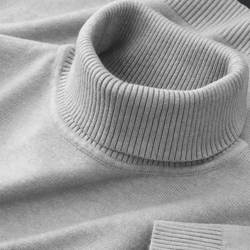 2025 Nieuwe heren gebreide truien effen kleur coltrui ademende truien warm outdoor basic streetwear herfst zakelijke tops