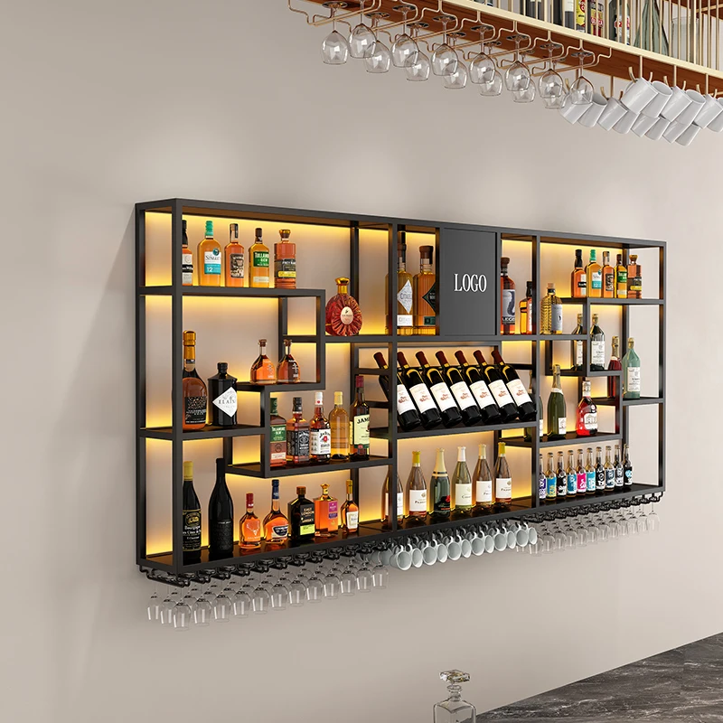 Restaurant Wein regal Bar Theke Industrie Wind Display Rack Weins chrank