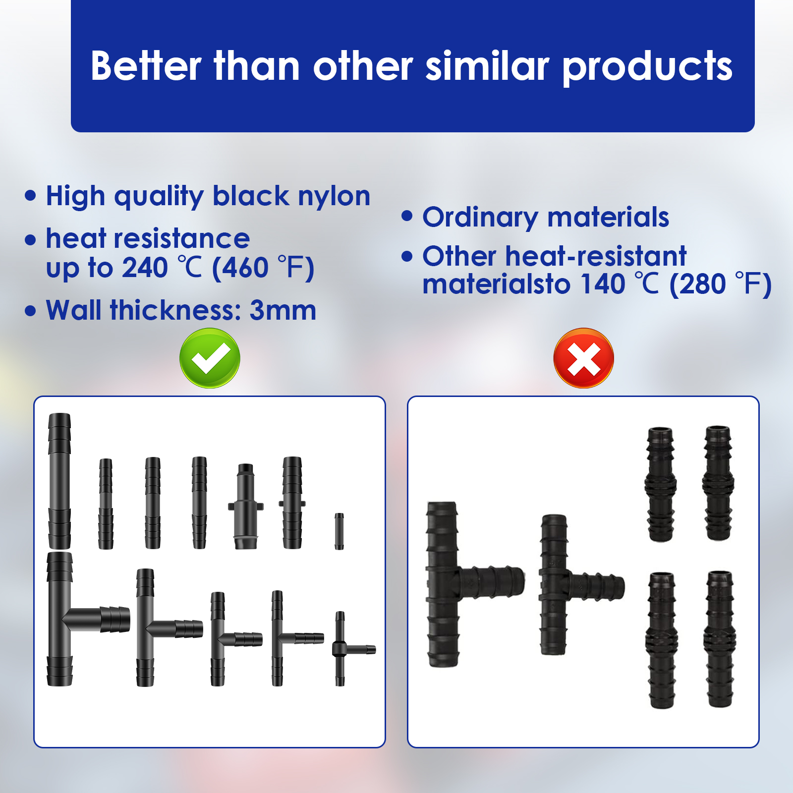 128 個真空コネクタ詰め合わせプラスチックホースジョイナーティー水スプレーパイプジョイントプラスチックストレート T ピースコネクタ車用