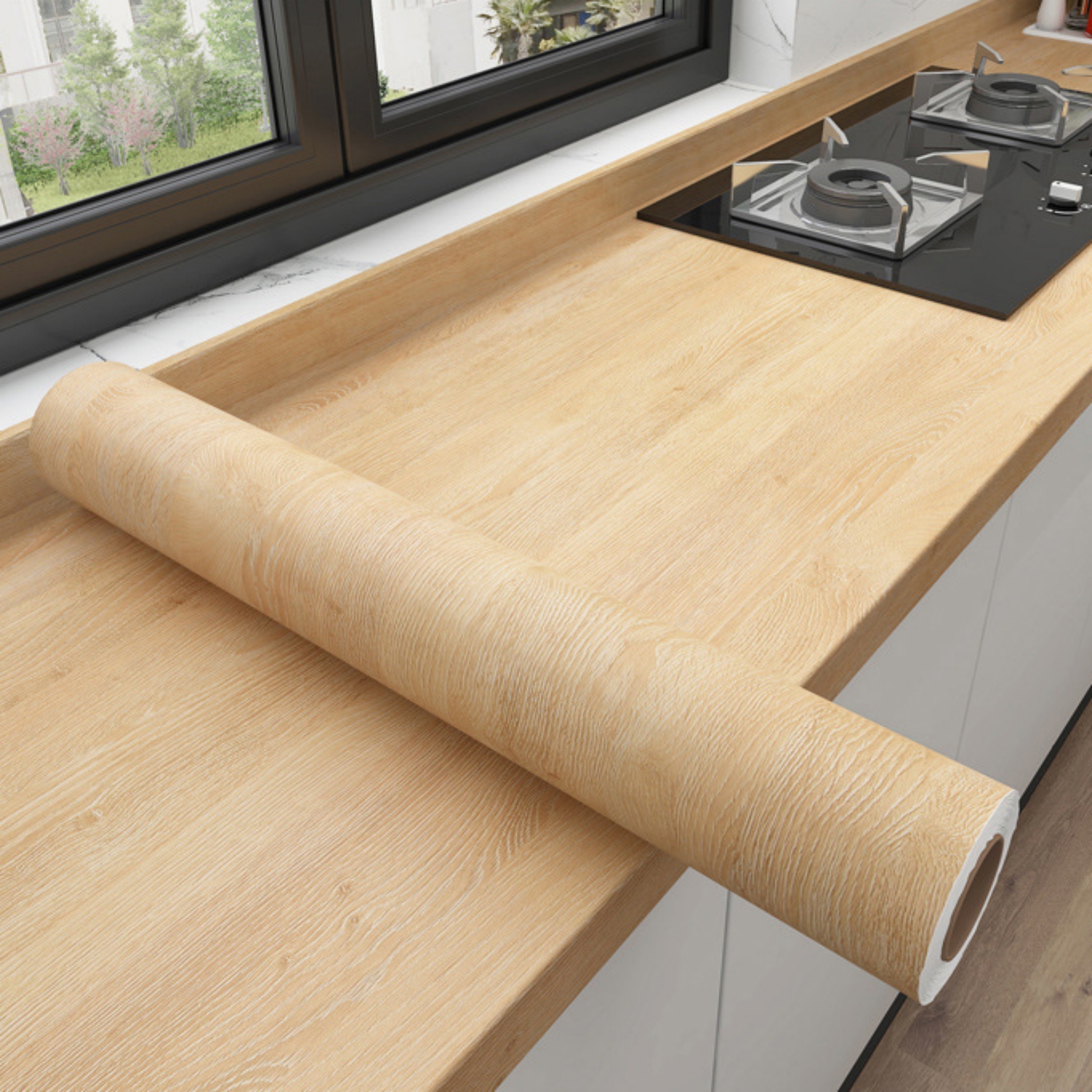 Papel de parede autoadesivo à prova d'água em pvc, rolos para móveis, armários, filme decorativo de vinil, adesivos de grão de madeira para decoração de casa