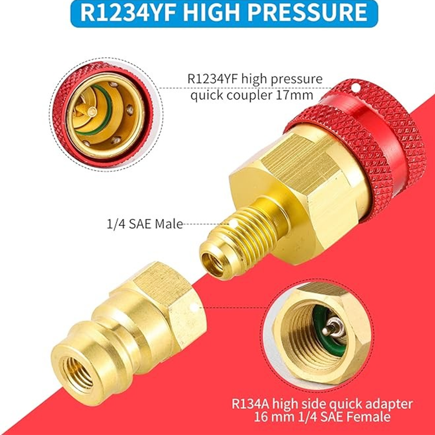 2 Stuks Airconditioner Snelkoppeling R1234YF/R12 Om R134A Snelkoppelingen Adapters Auto Airconditioning Fitting Auto Gereedschap