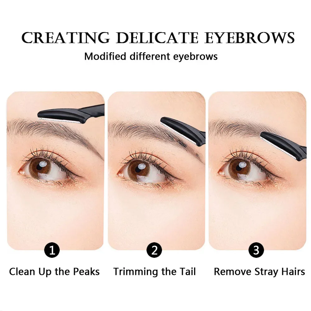 เครื่องมือแต่งหน้า Eyebrow Trimmer มีดแบบพกพา Face มีดโกนผม Remover เครื่องตัด Brow Epilation กําจัดขน Eye เครื่องโกนหนวดใบมีด
