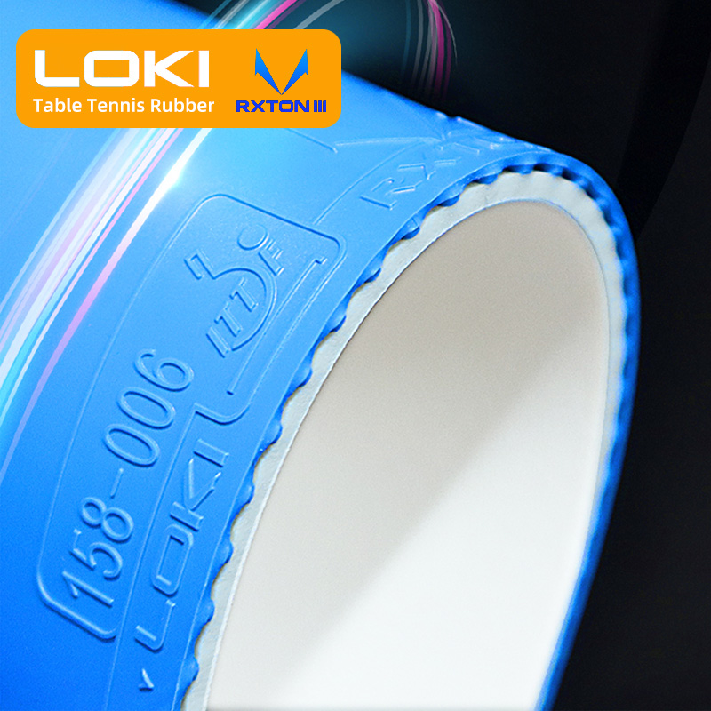 LOKI RXTON 3 goma de tenis de mesa azul y rosa, goma de Ping Pong pegajosa con potente esponja elástica