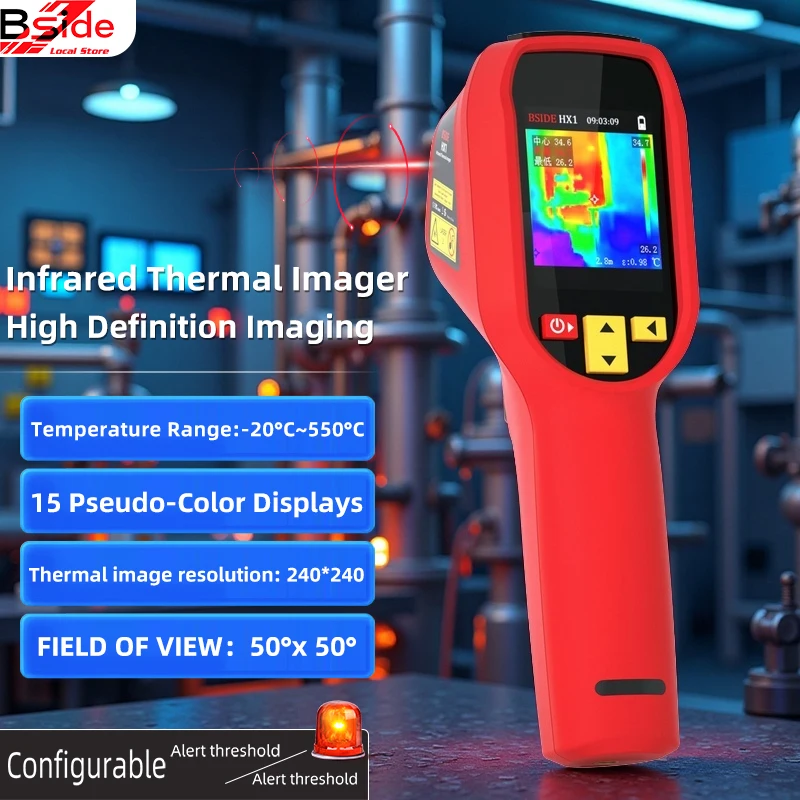 BSIDE Termocamera portatile 240X240 Misuratore di temperatura per la riparazione PCB Rilevamento condotte automobilistiche Ispezione dell'alimentazione
