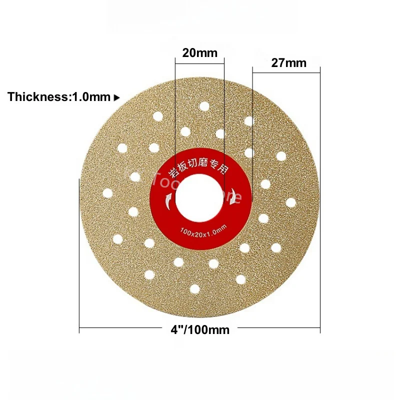 4 "100 มม.ตัดเพชรบดสองด้านสูญญากาศ Brazed ใบเลื่อยสําหรับหินอ่อนหินแกรนิตกระเบื้อง Rock Slab Porcelain