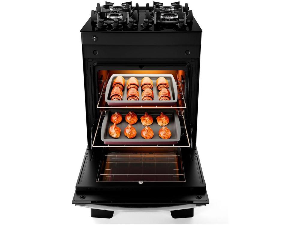 Fogão 4 Bocas Atlas Preto Mesa Vidro Glass Agile UP - Bivolt