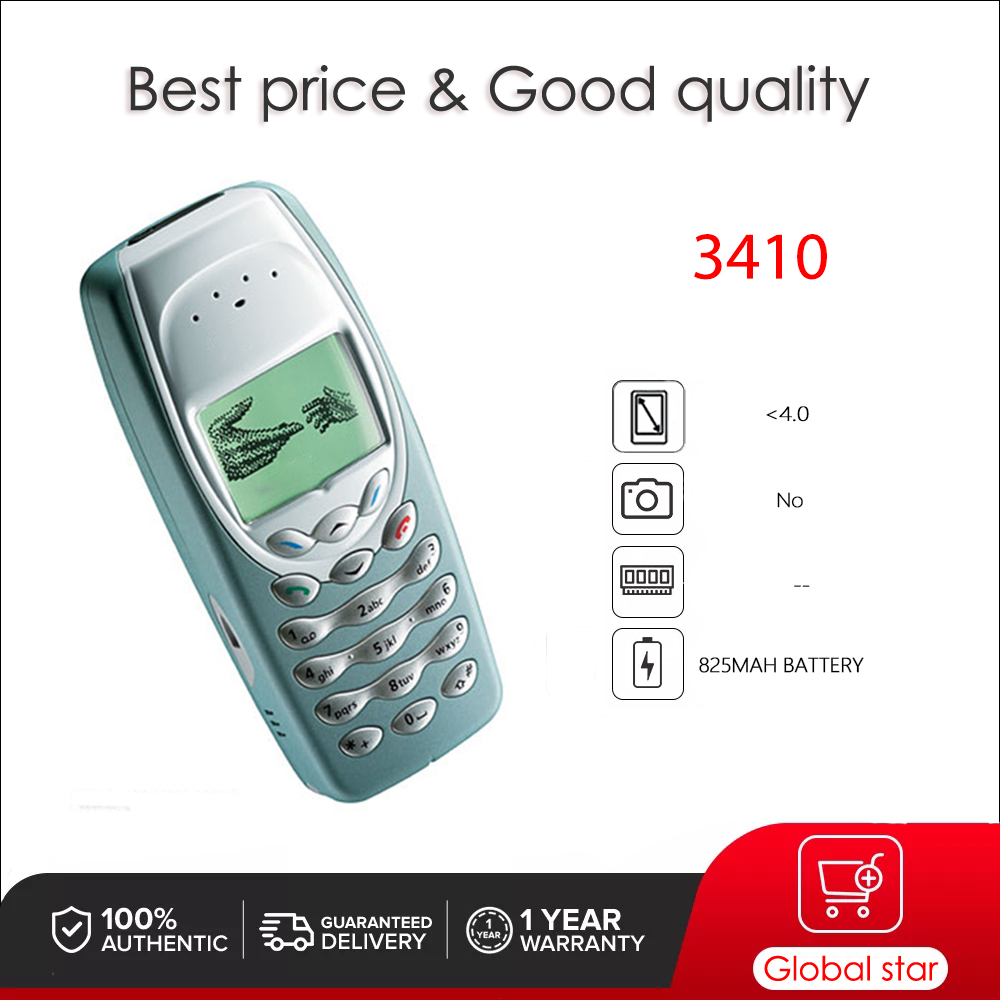 Original Unlocked 3410 GSM 900/1800 Mobile Phone Russian Arabic Hebrew Keyboard Made in Finland