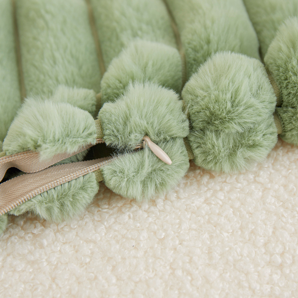 Faux Rabbit Fur Square Cushion Cover Pillowcase 45x45cm Striped Soft  Pillow Cover for Couch Sofa Bedroom Living Room Home Decor