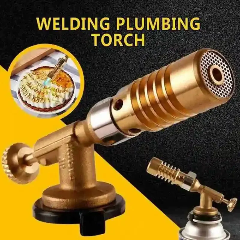 Portable Welding Torch Blowtorch High Temperature Brass Gas Burner for Brazing Solder Welding Plumb Tools