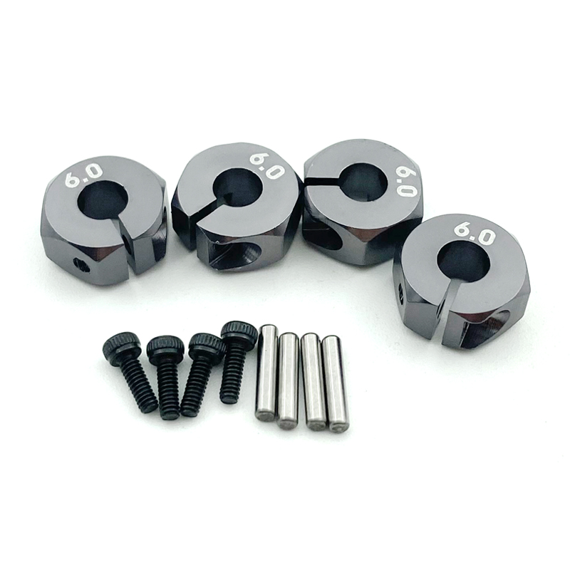 4 Uds. De aluminio de 5/6/7mm de espesor, bujes de transmisión hexagonales de 12mm con pines y tornillos para coches trepador de control remoto, camiones, HSP Tamiya SCX10 Slash