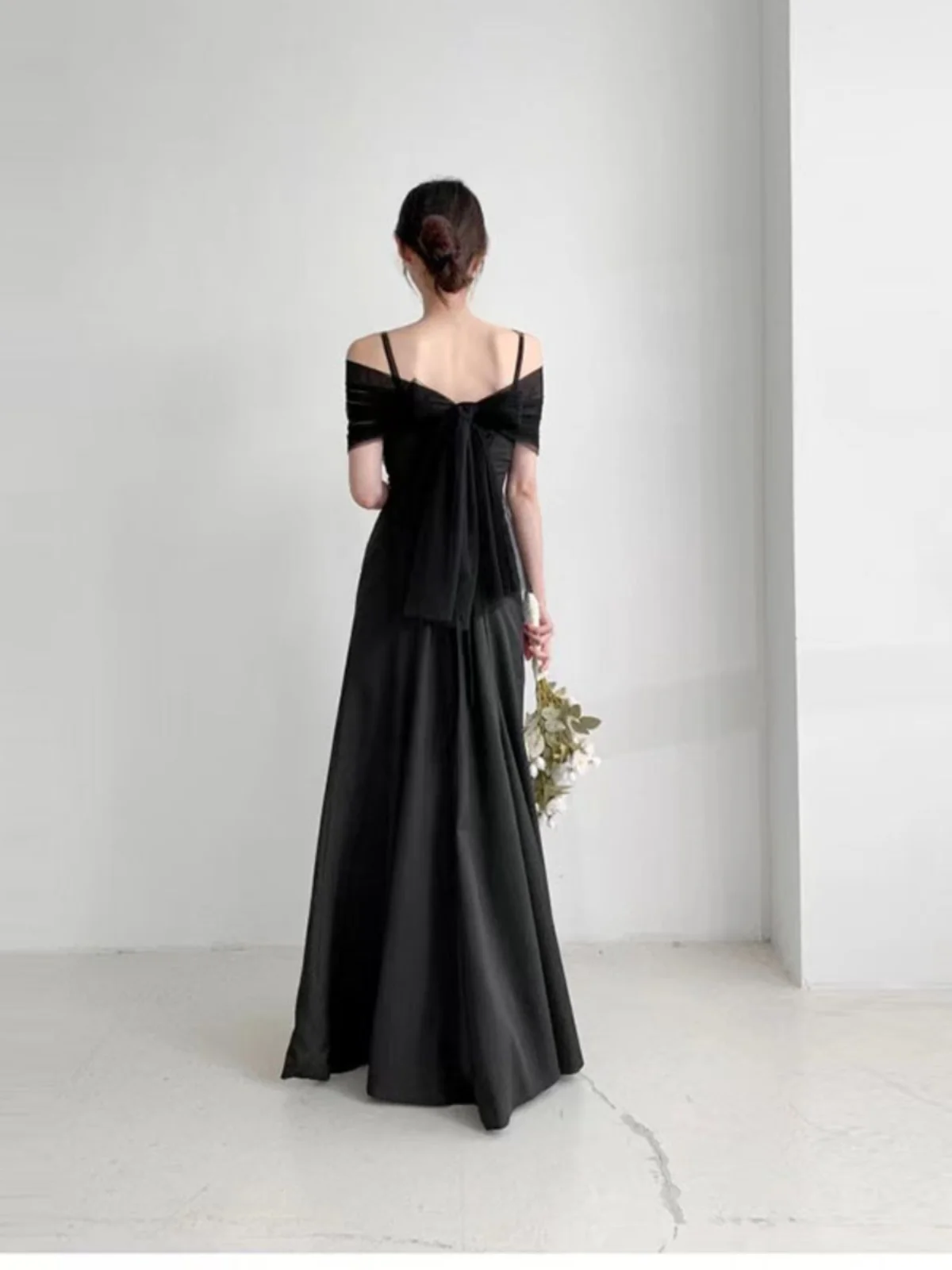 Vestido Longo de Festa Formal Rosa de Cetim com Alças para Madrinhas de Casamento e Aniversário, Estilo Coreano, Fibra de Pol...