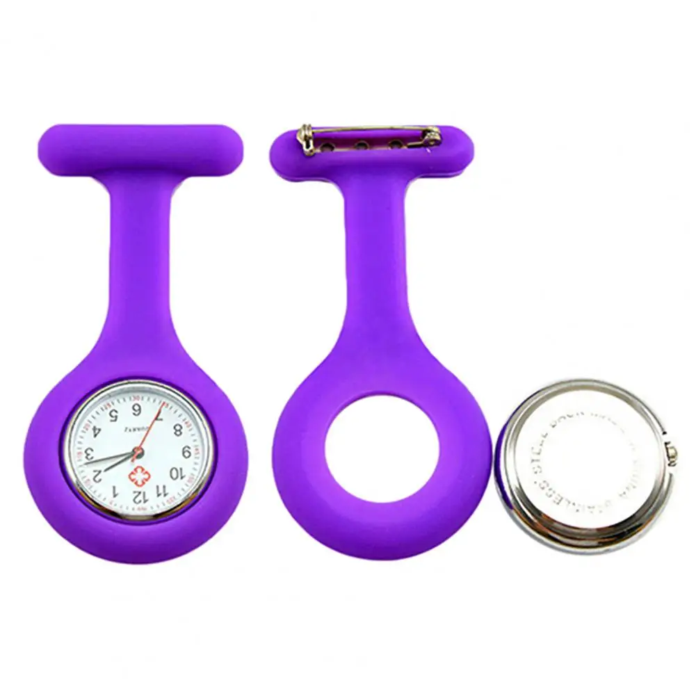 Reloj de enfermera de silicona para hombre y mujer, Mini reloj de bolsillo médico con pasadores bloqueables, relojes de cuarzo colgantes
