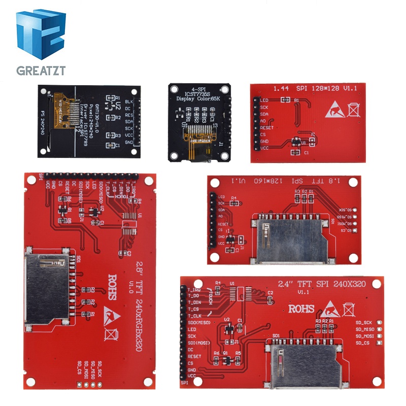 Display tft 0.96/1.3/1.44/1.8/2.4/2.8/3.5 Polegada tft tela colorida módulo lcd st7735 ili9341 interface de driver spi para arduino