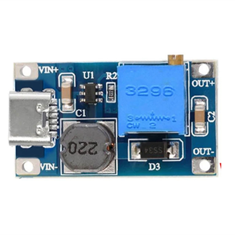 Módulo Step Up Boost com TYPE-C-USB, Fonte de Alimentação, Regulador de Tensão, Fácil de Usar, 2A, DC-DC, MT3608, 5Pcs
