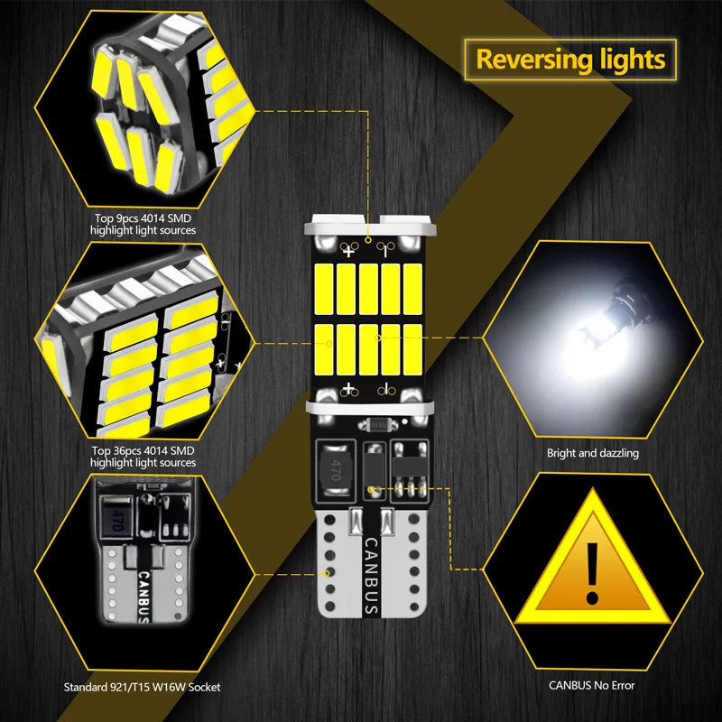 2/6/10/20/30 Uds W5W Led Canbus T10194 lámparas de coche sin Error 26SMD para luz de marcha atrás de coche accesorios interiores lámpara trasera 6000K IP67