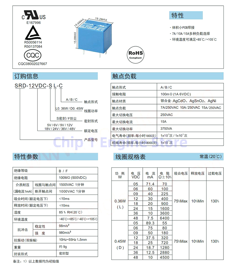 5/10pcs ใหม่และต้นฉบับรีเลย์ SRD-05VDC-SL SRD-12VDC-SL SRD-24VDC-SL-A/C 5V 12V 24V 10A 4PIN 5PIN