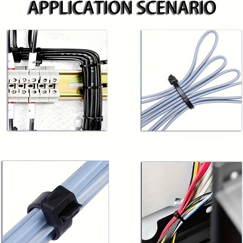 Nylon Cable Ties Adjustable Self-locking Cord Ties Straps Fastening Loop Reusable Plastic Wire Ties For Home Office