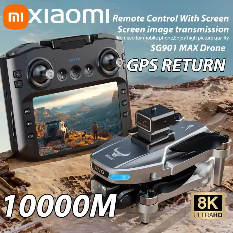 Xiaomi SG901 MAX 8K HD GPS Drone aéreo profesional evitando obstáculos con pantalla grande Control remoto Dron plegable sin escobillas