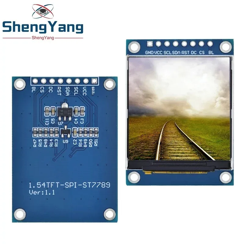 LCD SPI 직렬 포트 모듈, TFT 컬러 스크린, ST7789 구동 해상도, 240x240 LCD 액정 디스플레이 모듈, 3.3V, 1.54 인치