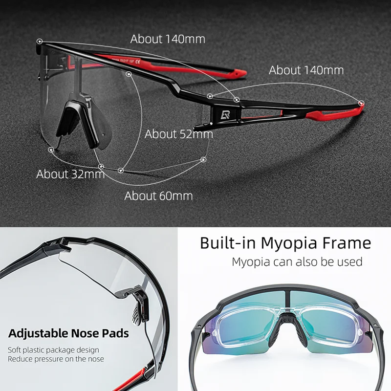Gafas de ciclismo ROCKBROS, gafas de protección ocular fotocromáticas, gafas, gafas a prueba de viento, gafas de sol para deportes al aire libre para bicicleta