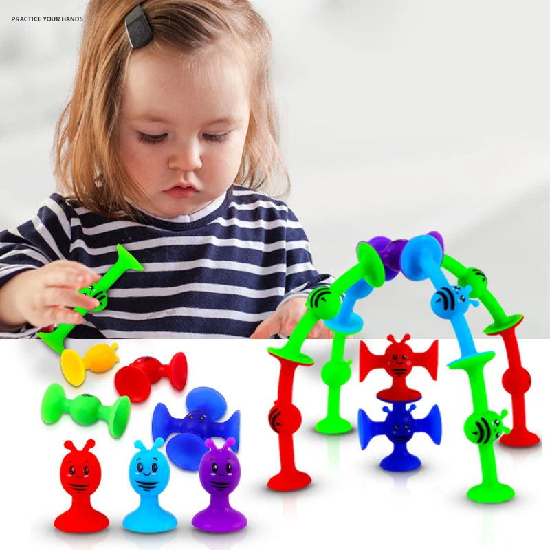 38 teile/satz Bienen Saugnapf Spielzeug Fenster Bad Spielzeug Mit Eierschale Lagerung Reise eltern-kind-Interaktives Spiel, geschenk für Kinder