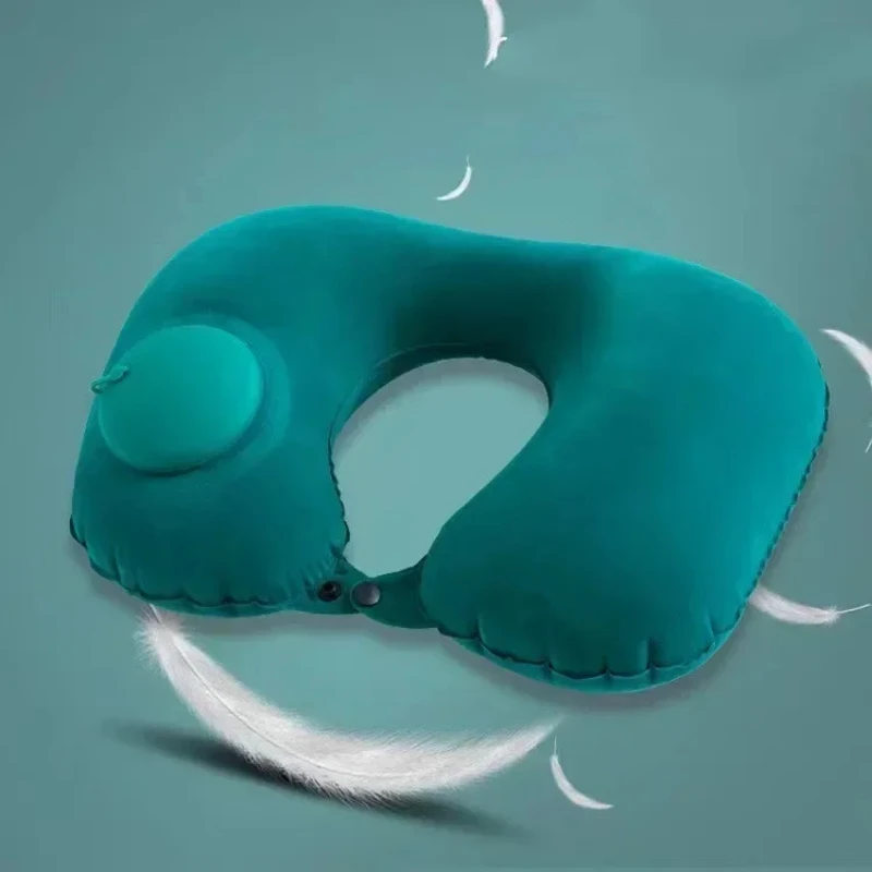 Cuscino da viaggio gonfiabile a forma di U Cuscino di supporto per il collo ad aria portatile Comodo cuscino per dormire per gonfiare