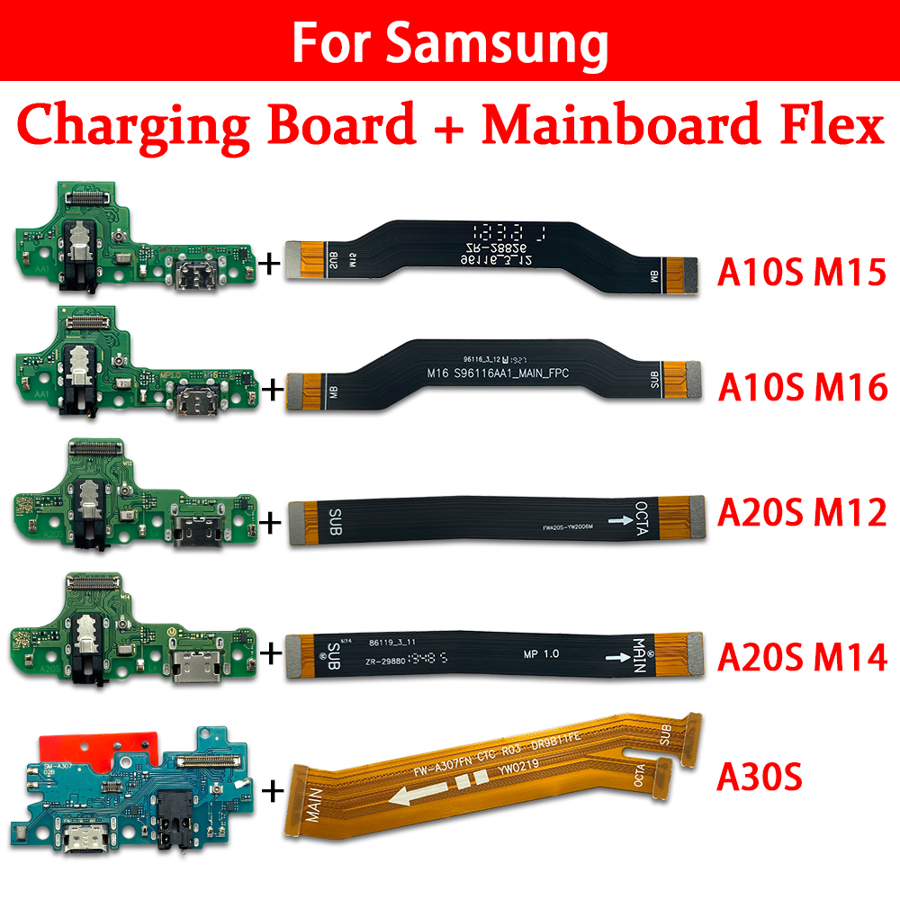 テスト済み USB 充電ドックポートコネクタマイクボードメインマザーボードフレックスケーブルサムスン A10S M15 M16 A20S M12 M14 A30S