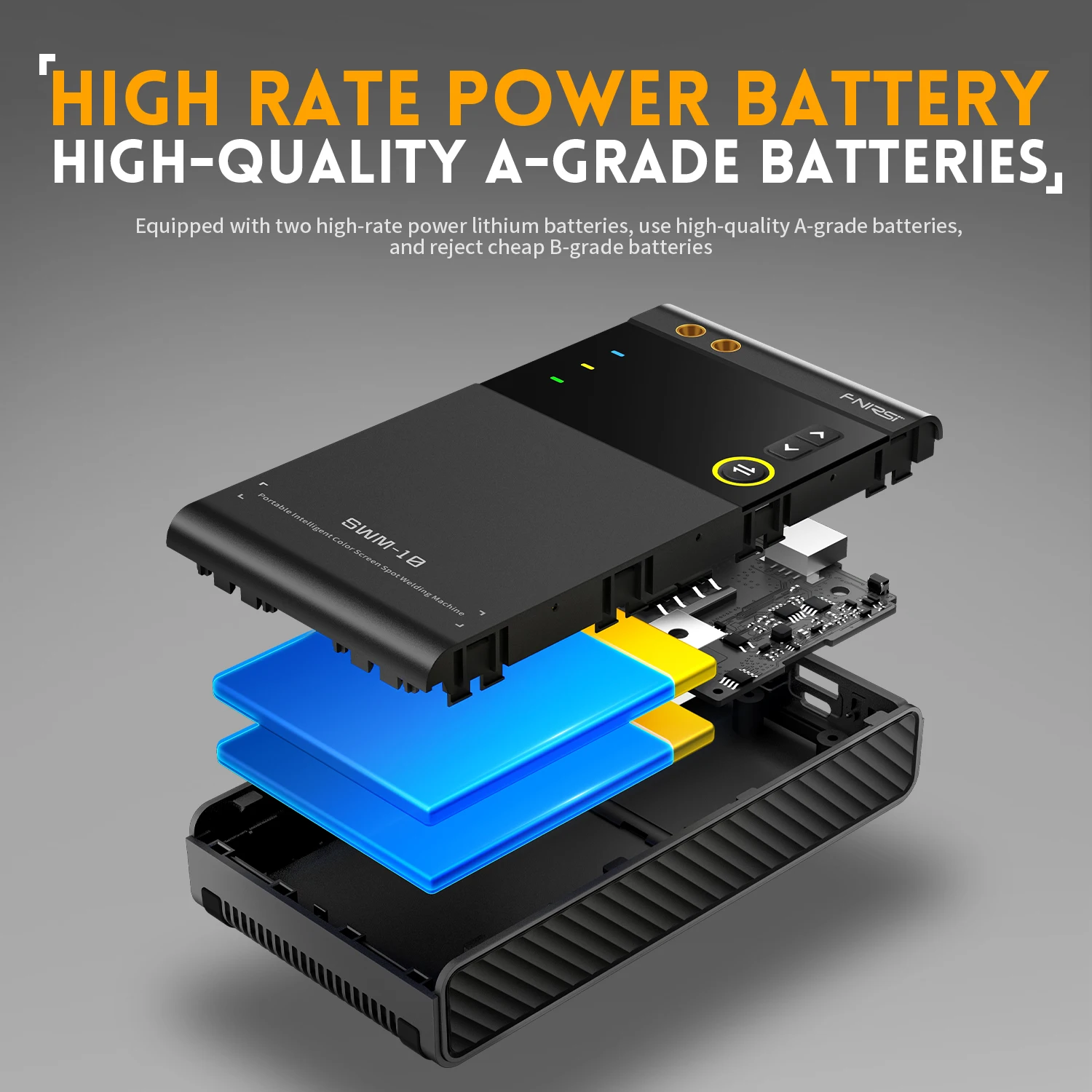 FNIRSI SWM-10 TFT Color Screen Battery Spot Welder Portable Handheld Welding Machine DIY MAX 0.25mm Nickel Sheet 18650 Battery